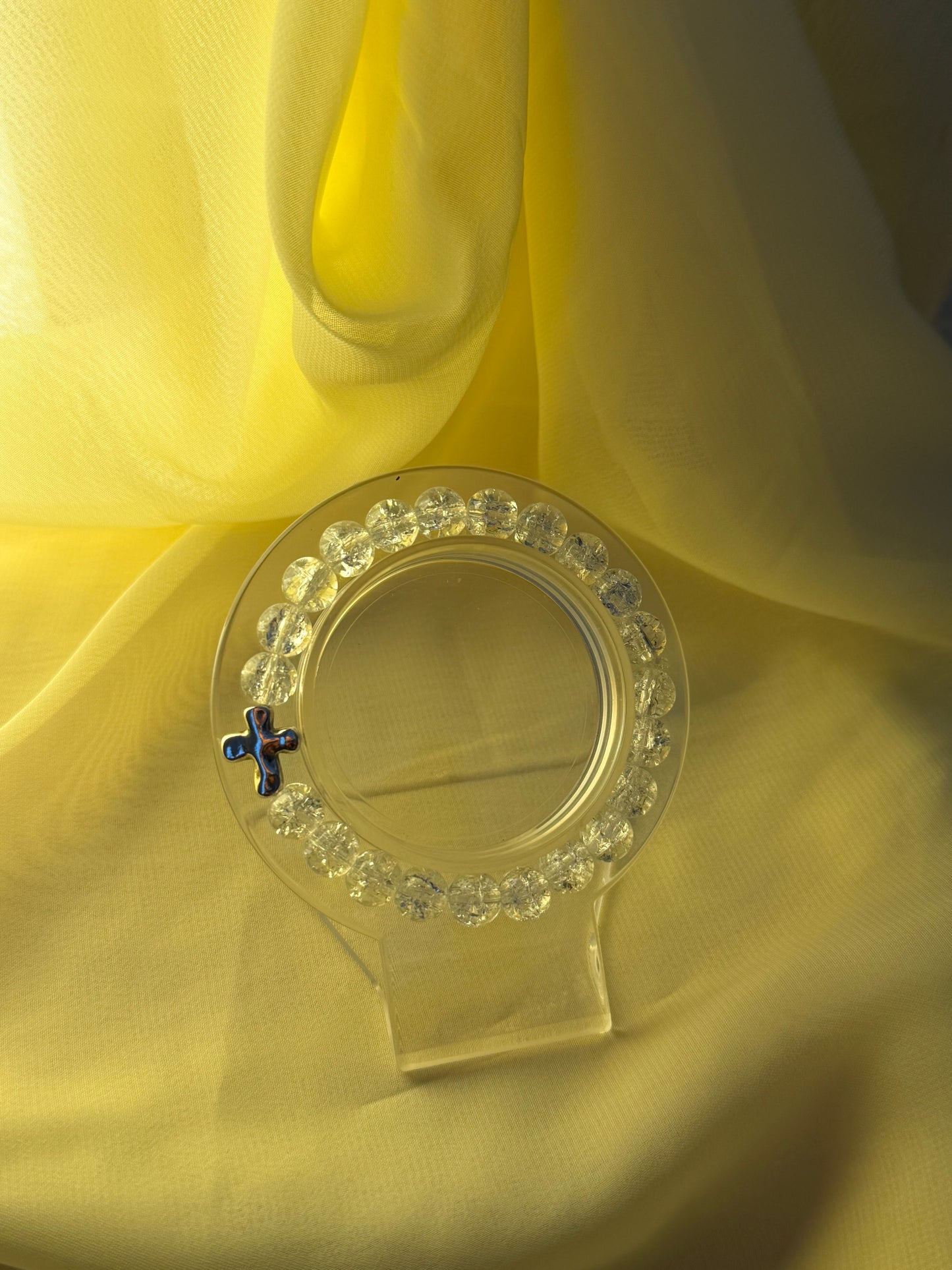 Clarity glass bead bracelet