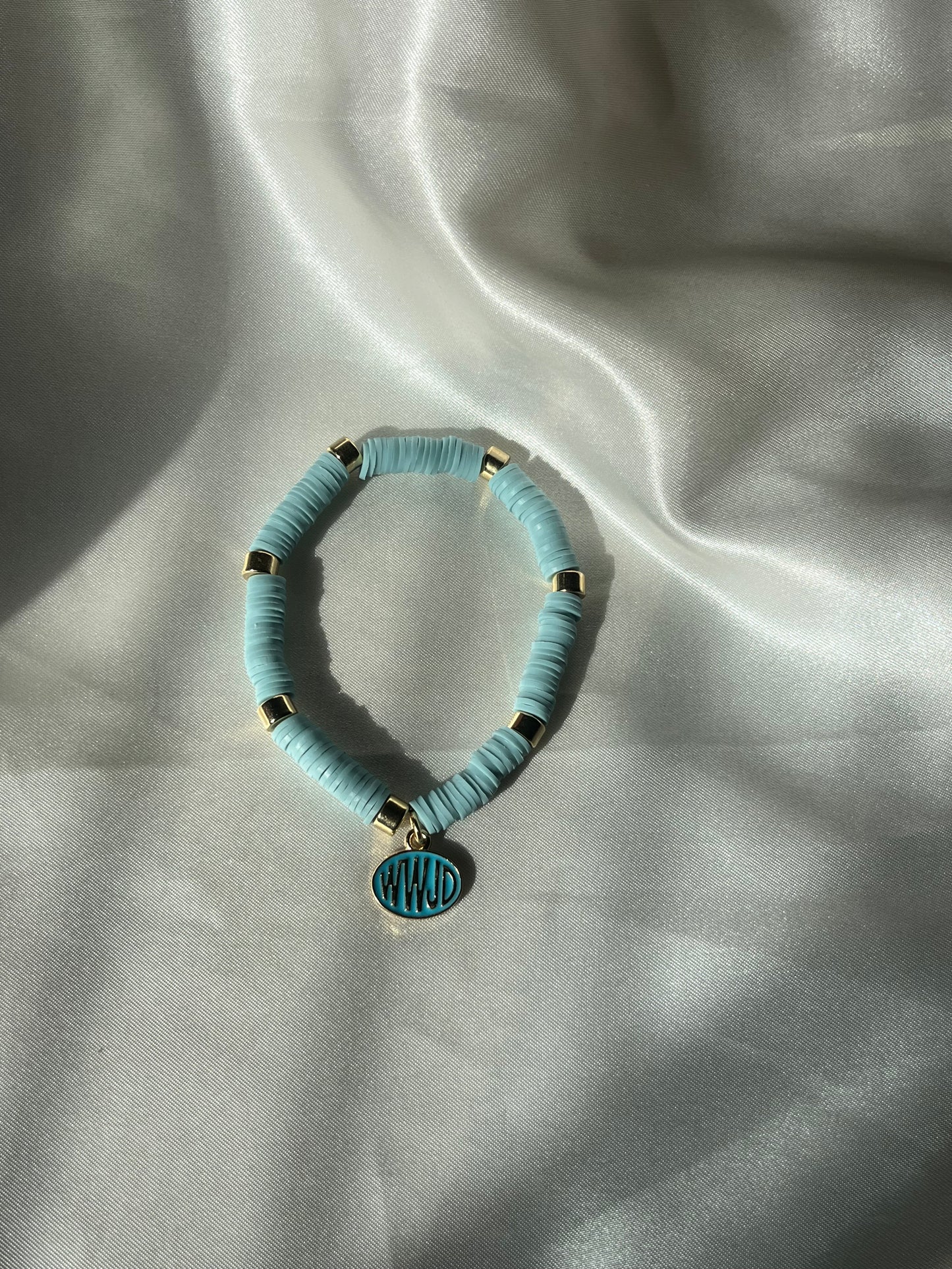 Sky Blue WWJD Bracelet