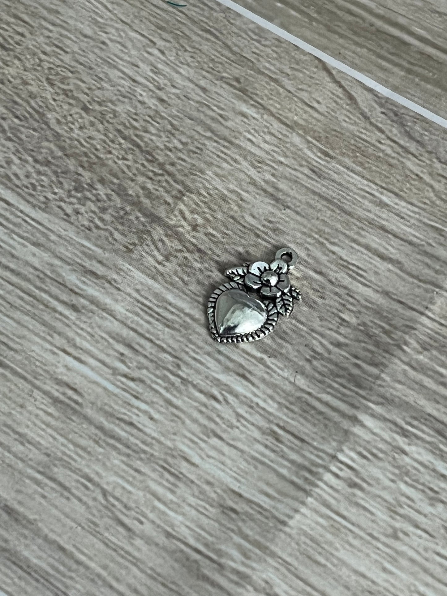 Blooming Flower Heart Charm
