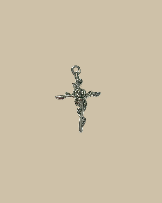 Rose cross charm
