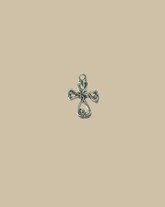 Four heart cross charm