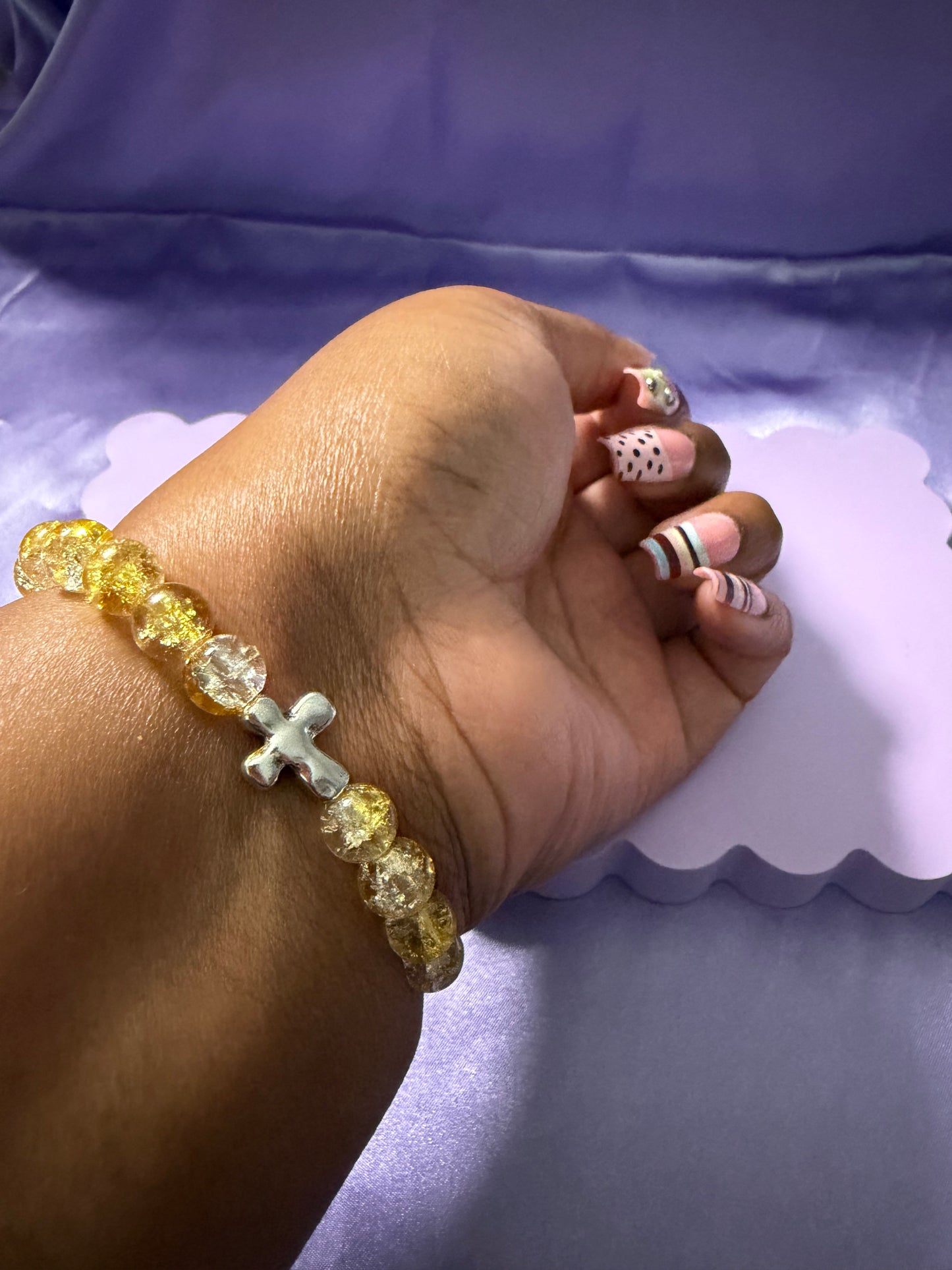 Joy glass bead bracelet