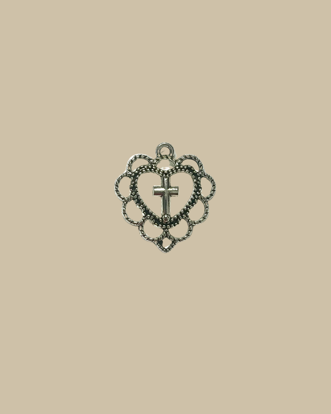 Heart cross charm
