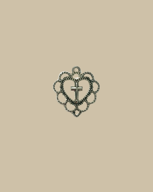 Heart cross charm