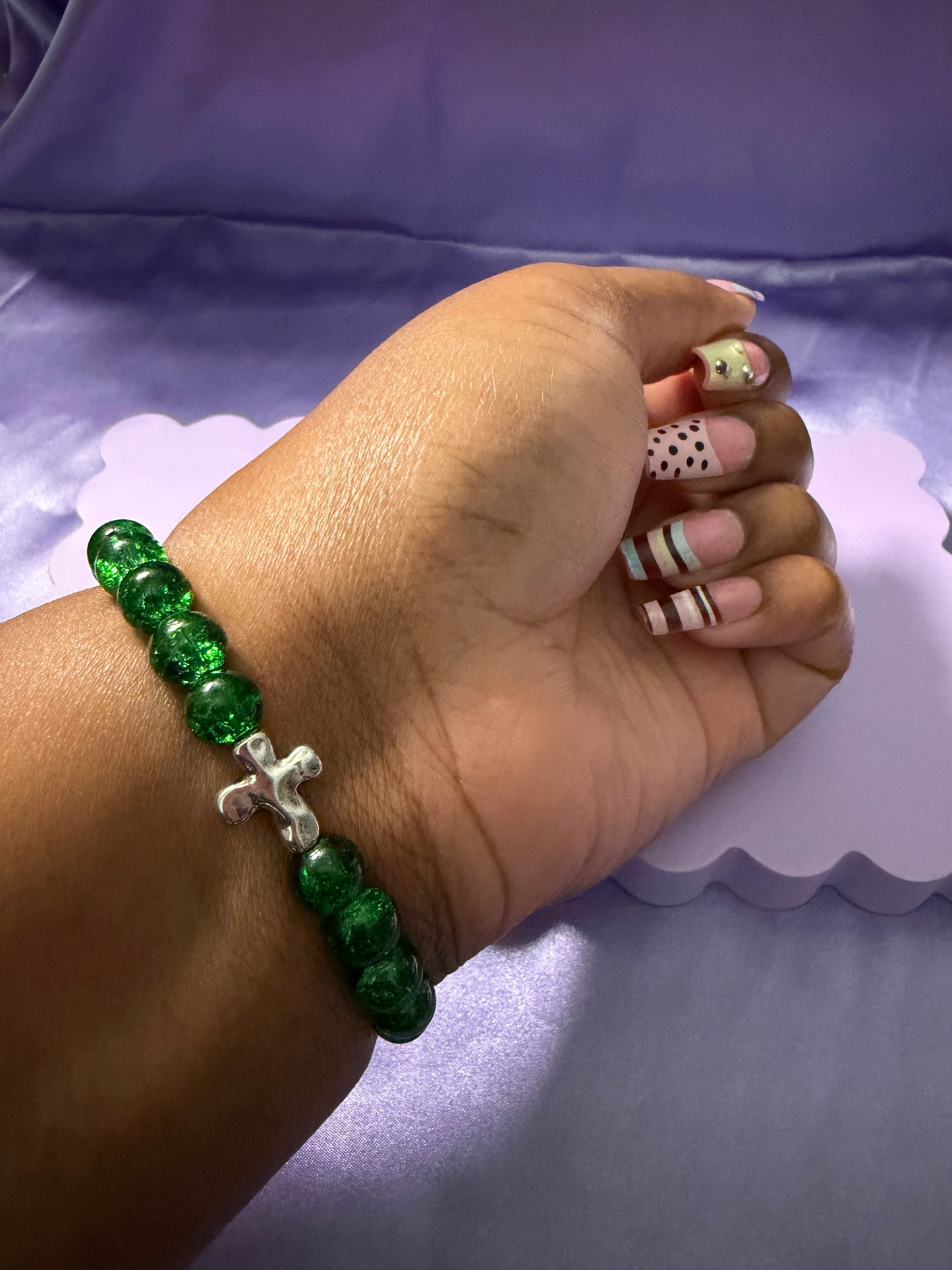 Growth glass bead bracelet