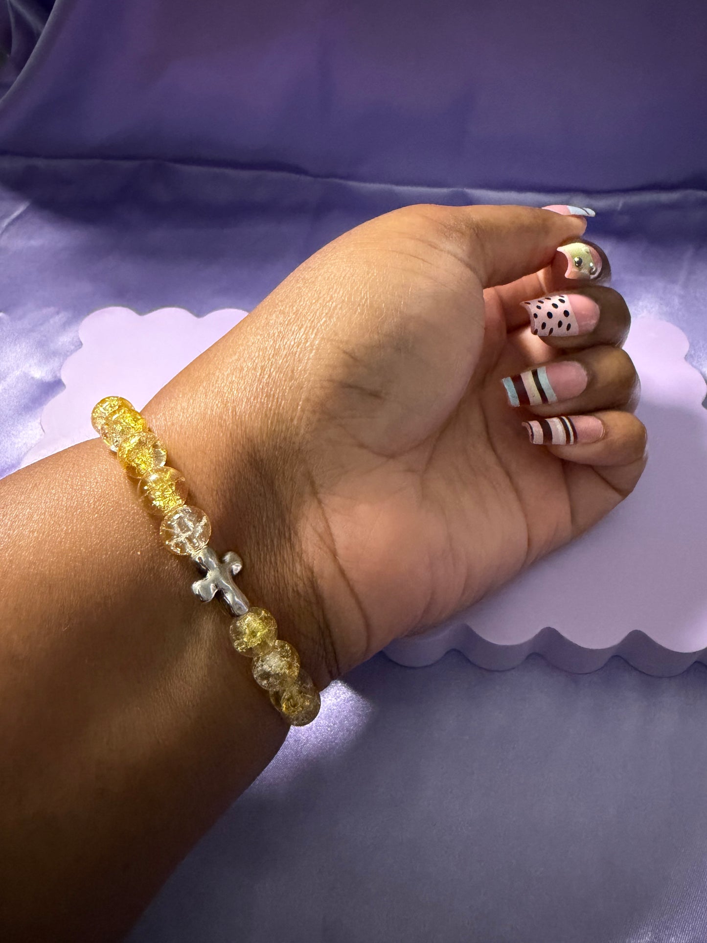 Joy glass bead bracelet