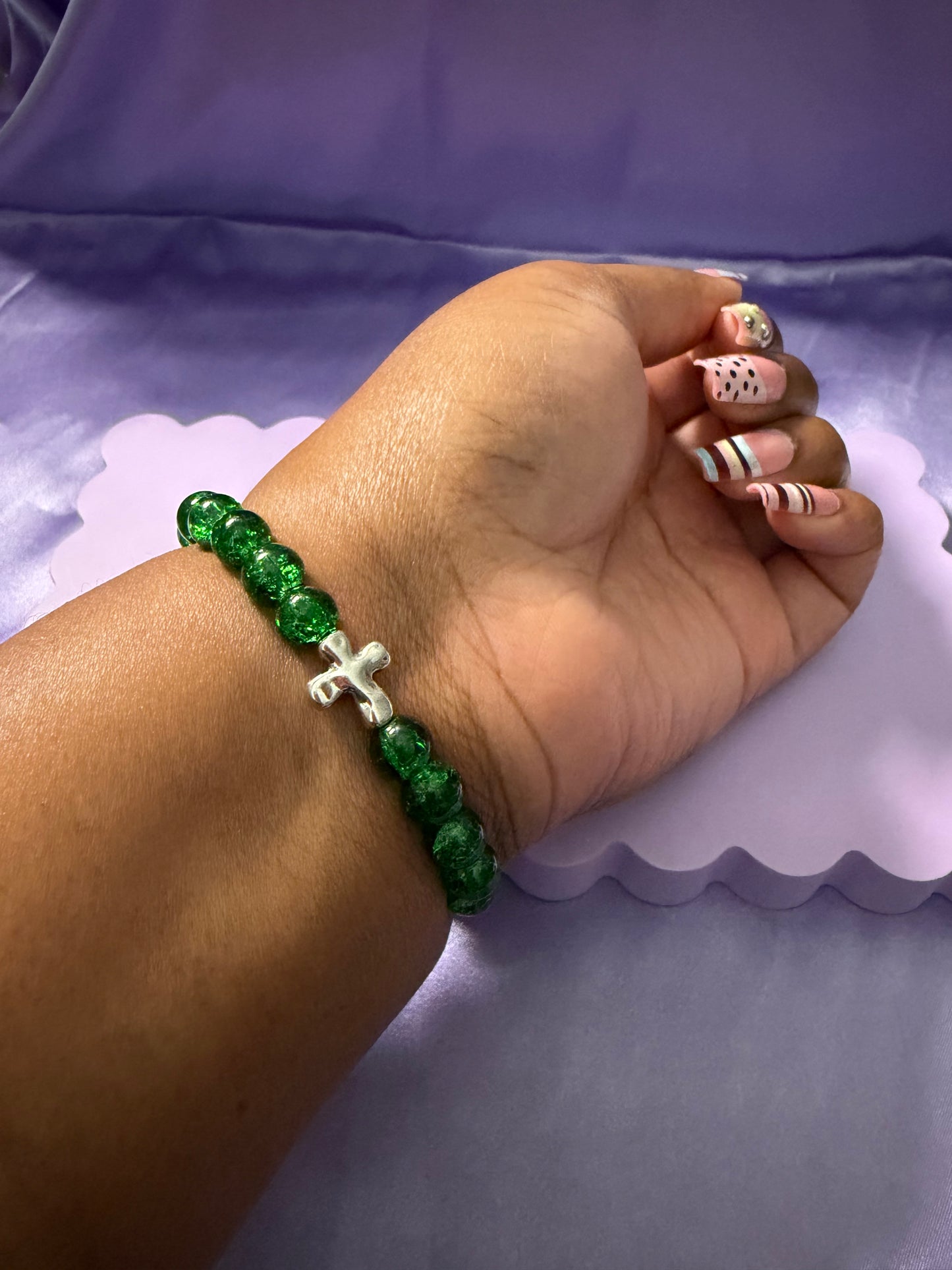 Growth glass bead bracelet