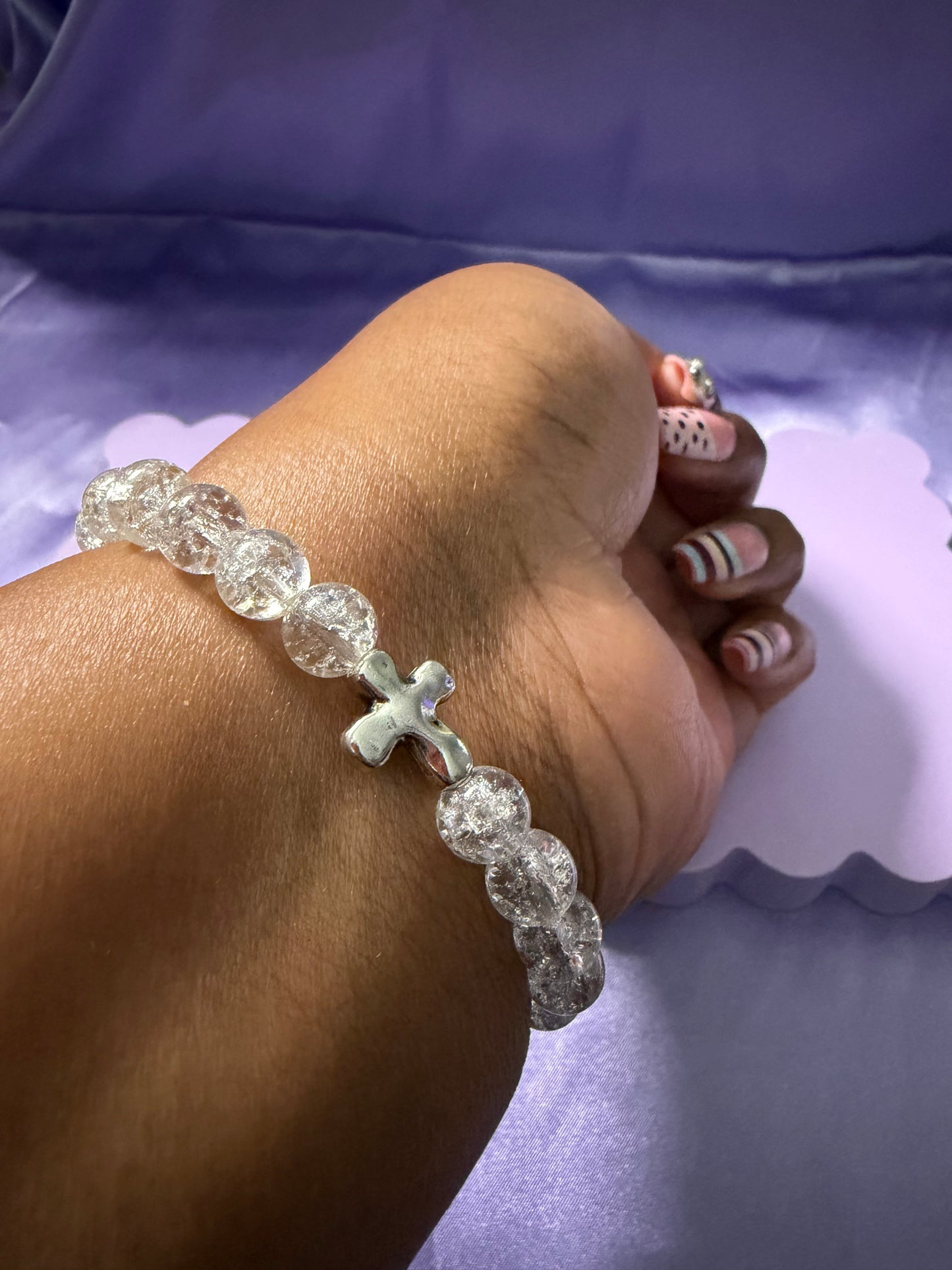 Clarity glass bead bracelet