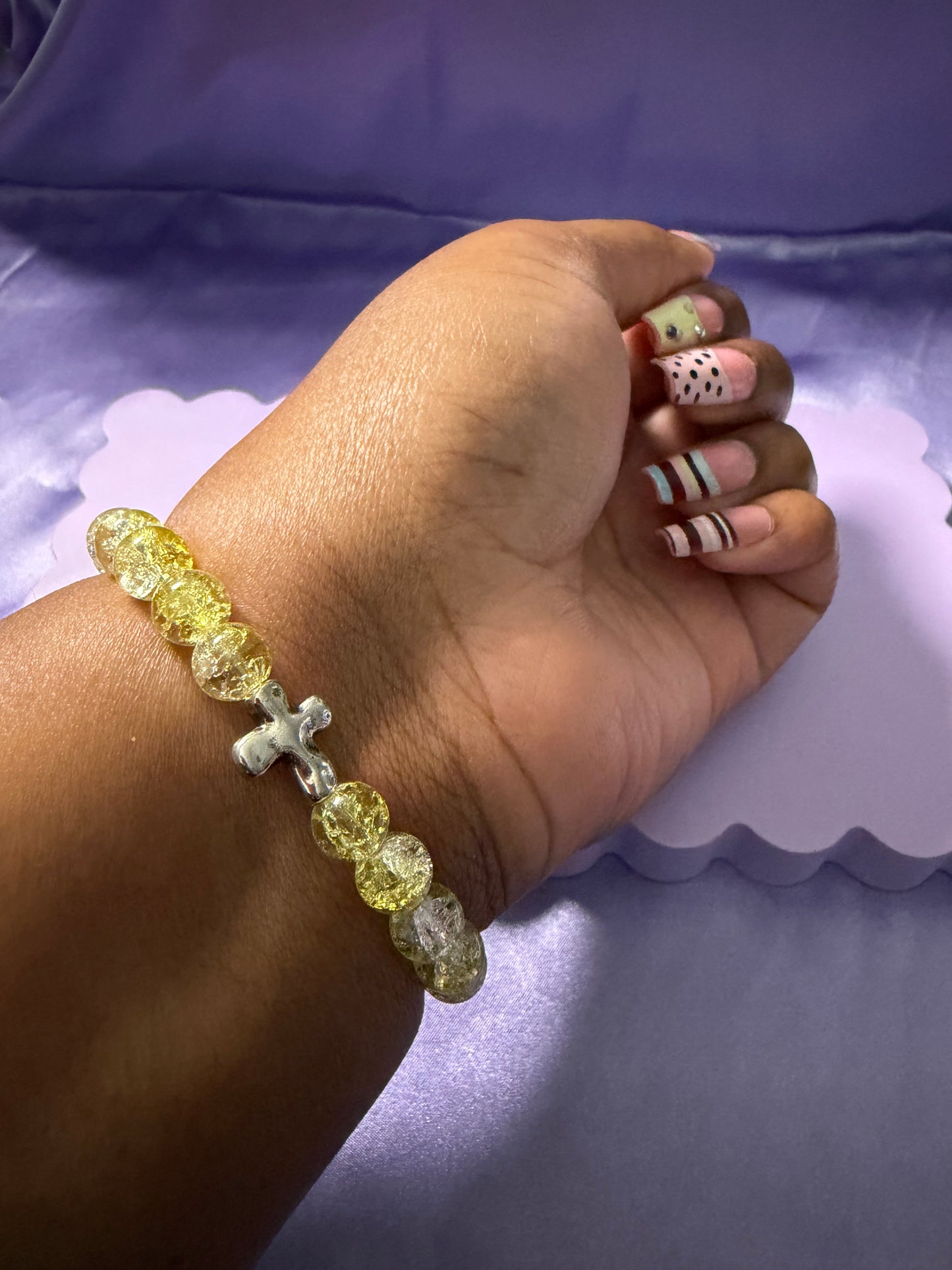 Radiant glass bead bracelet