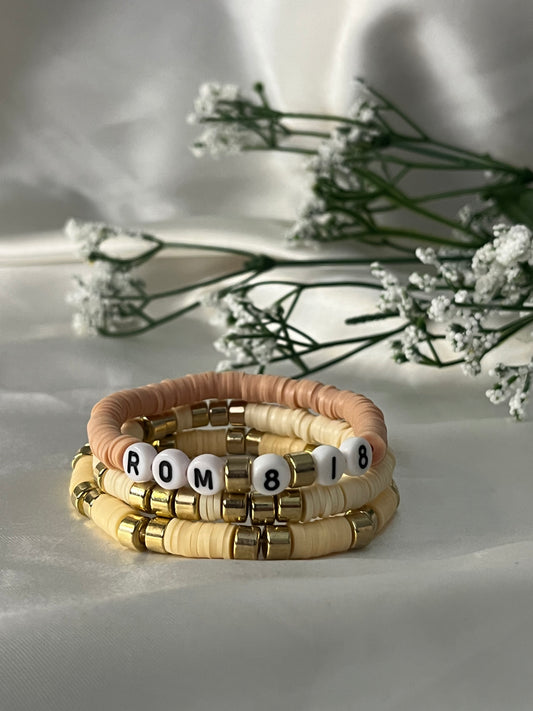 'Joy Is Coming' Bracelet stack