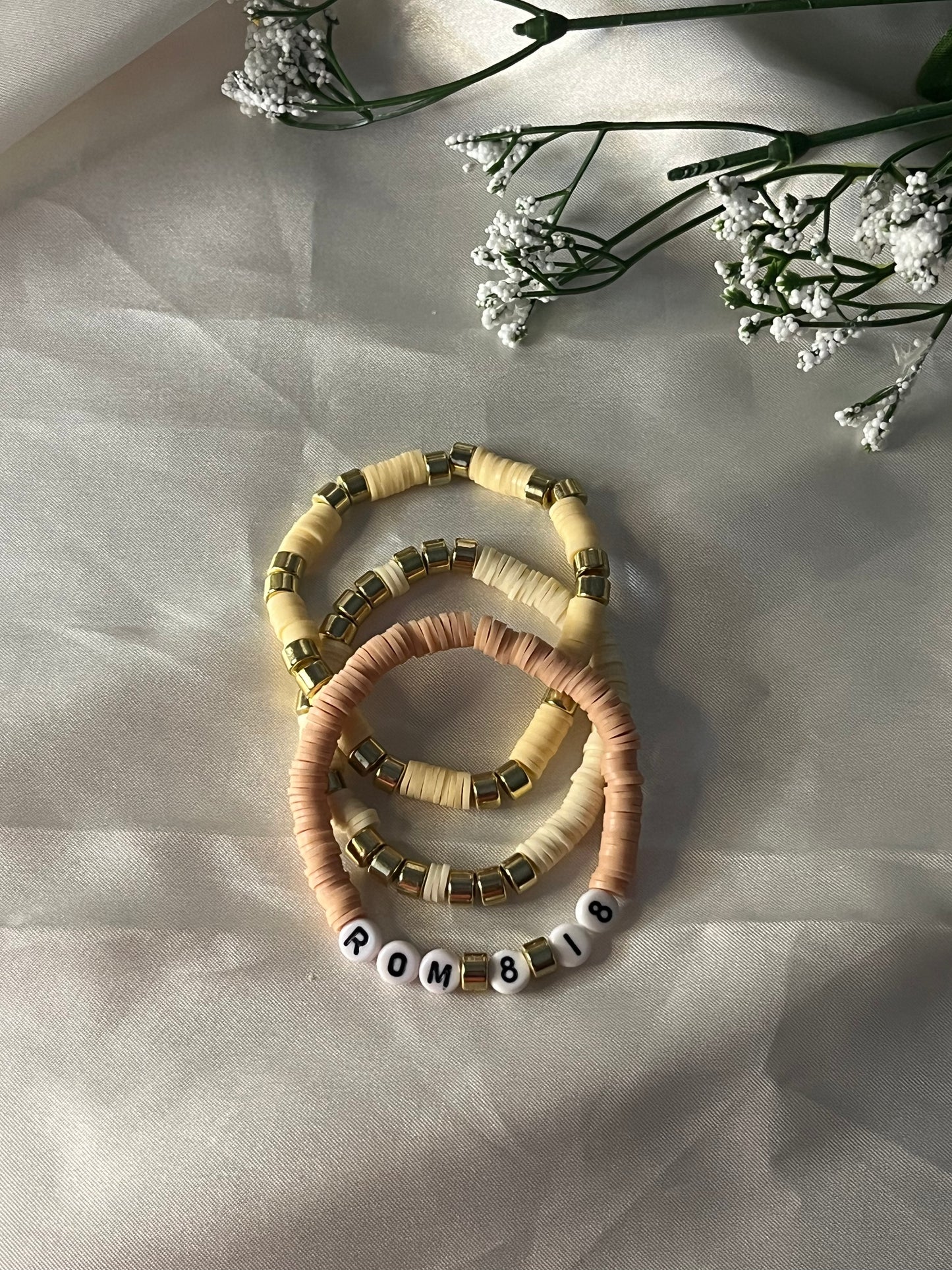 'Joy Is Coming' Bracelet stack