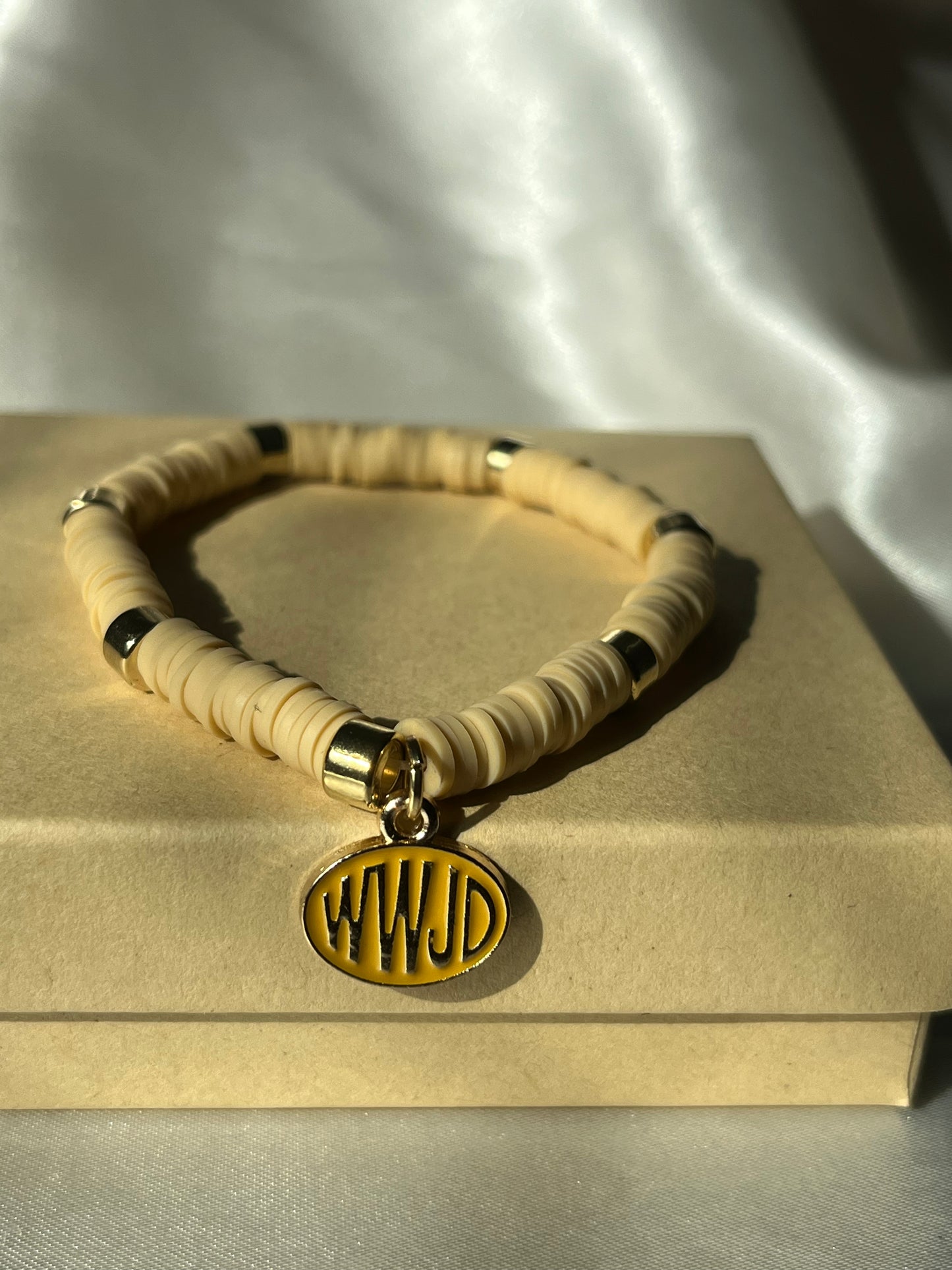 Beige WWJD Bracelet