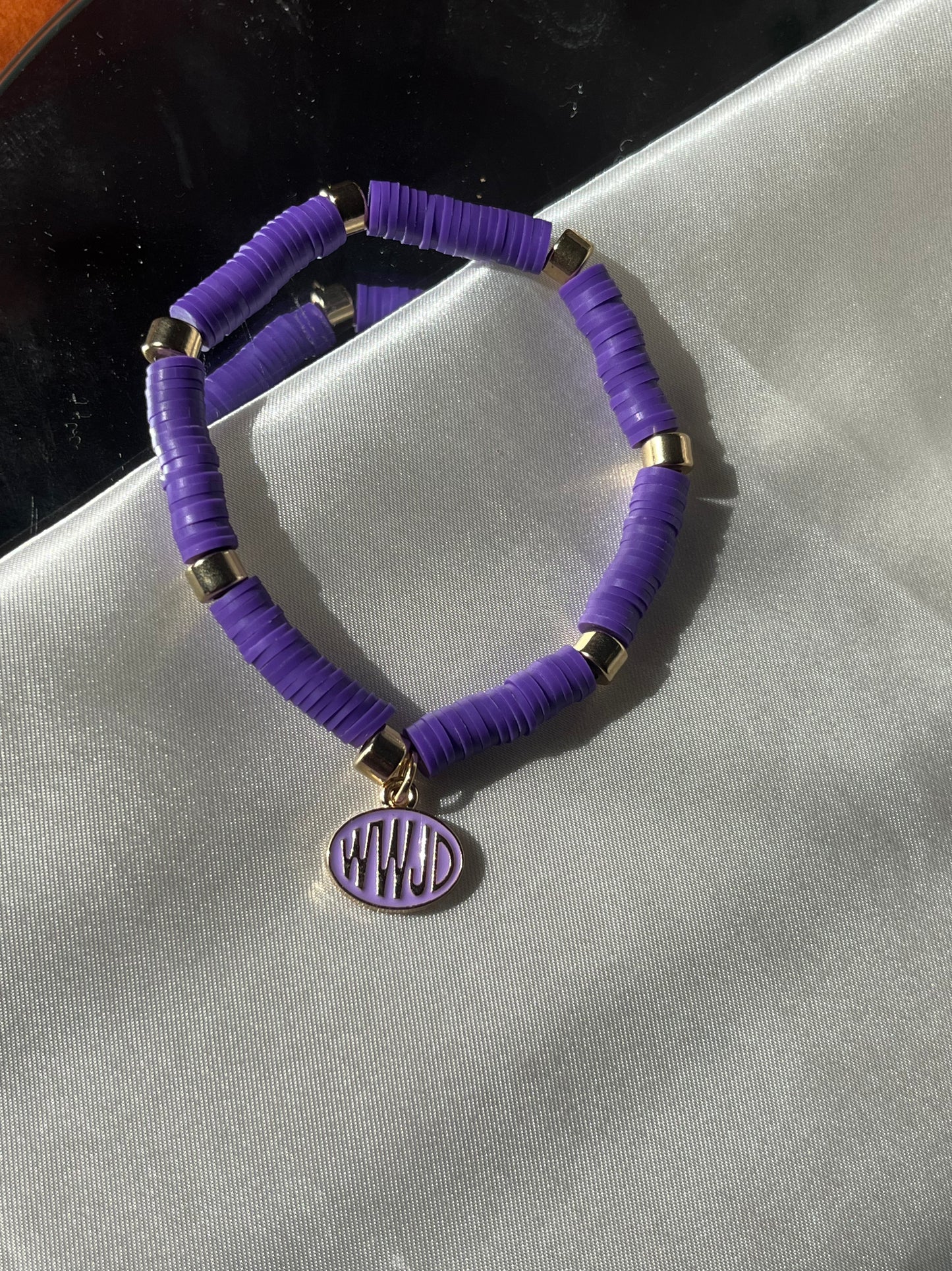 Lavender WWJD Bracelet
