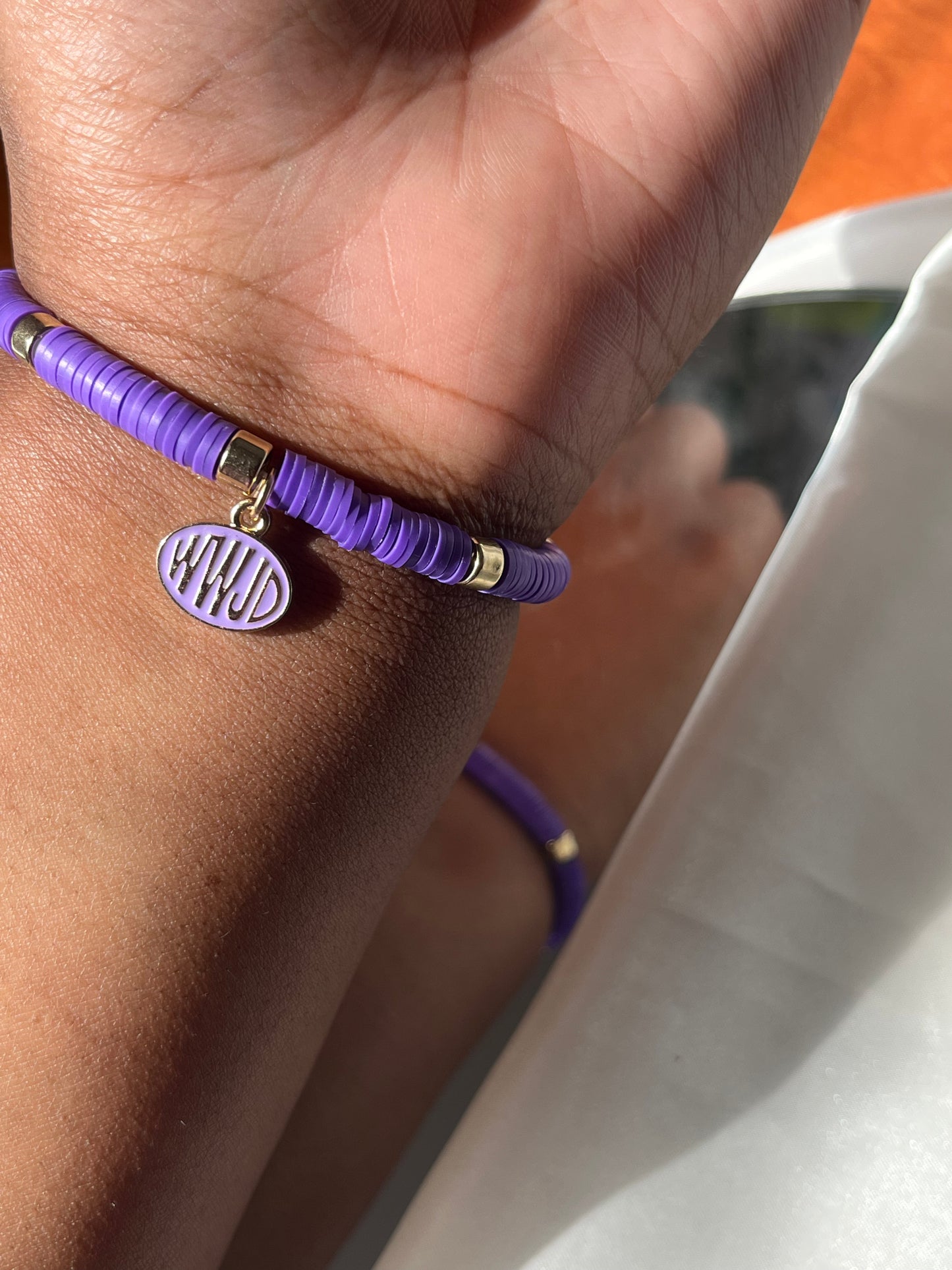 Lavender WWJD Bracelet