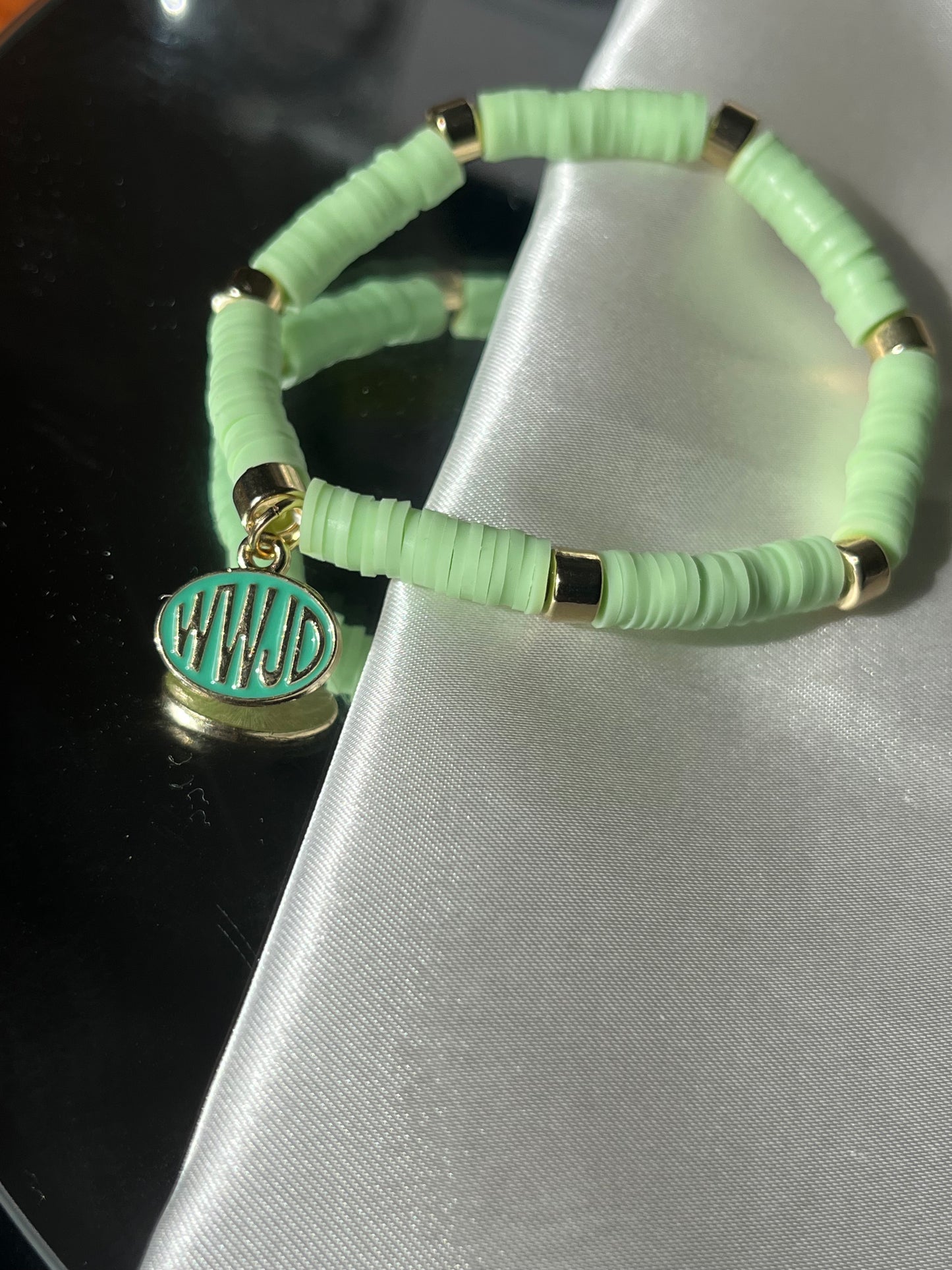 Mint Green WWJD Bracelet