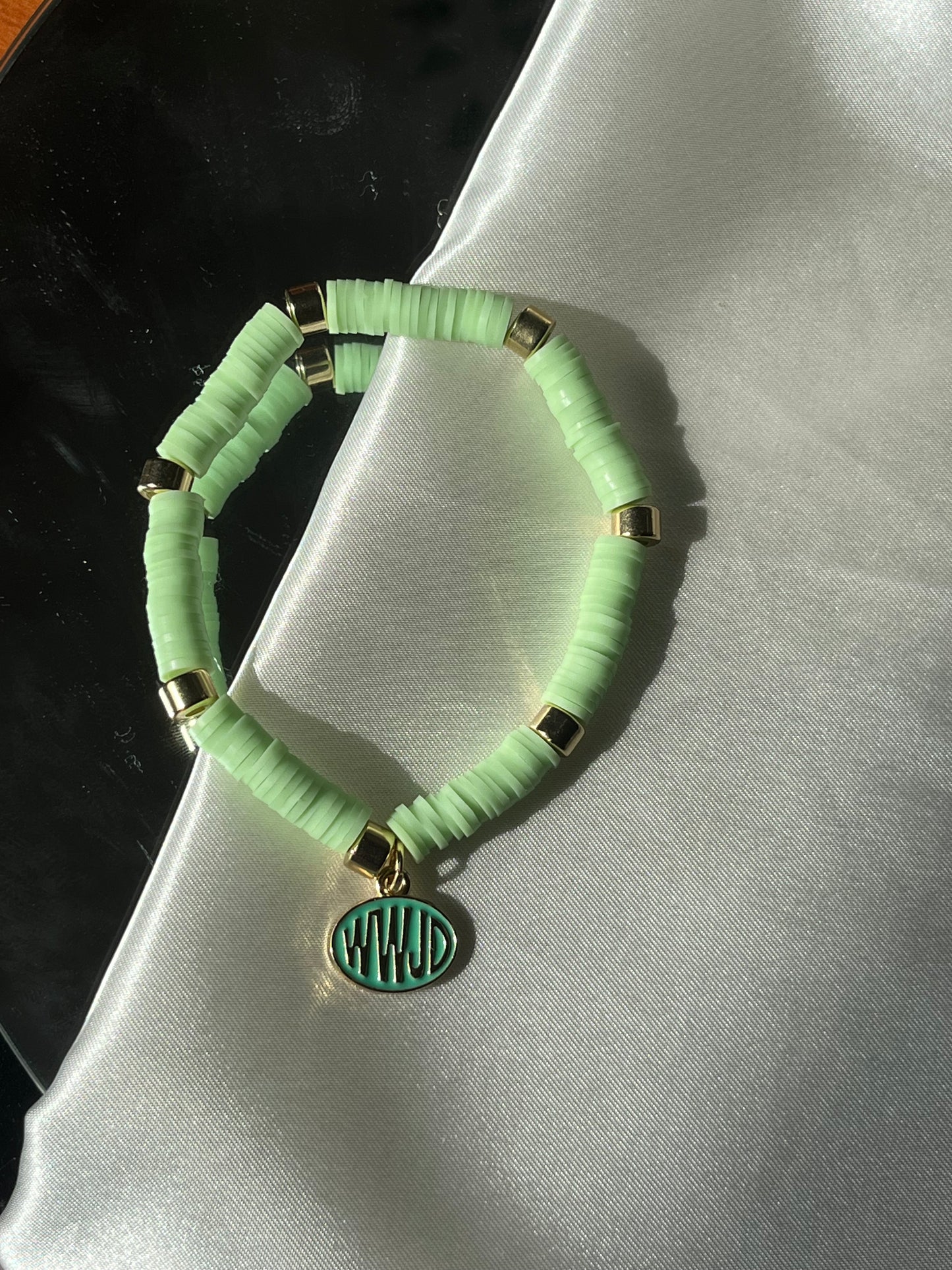 Mint Green WWJD Bracelet