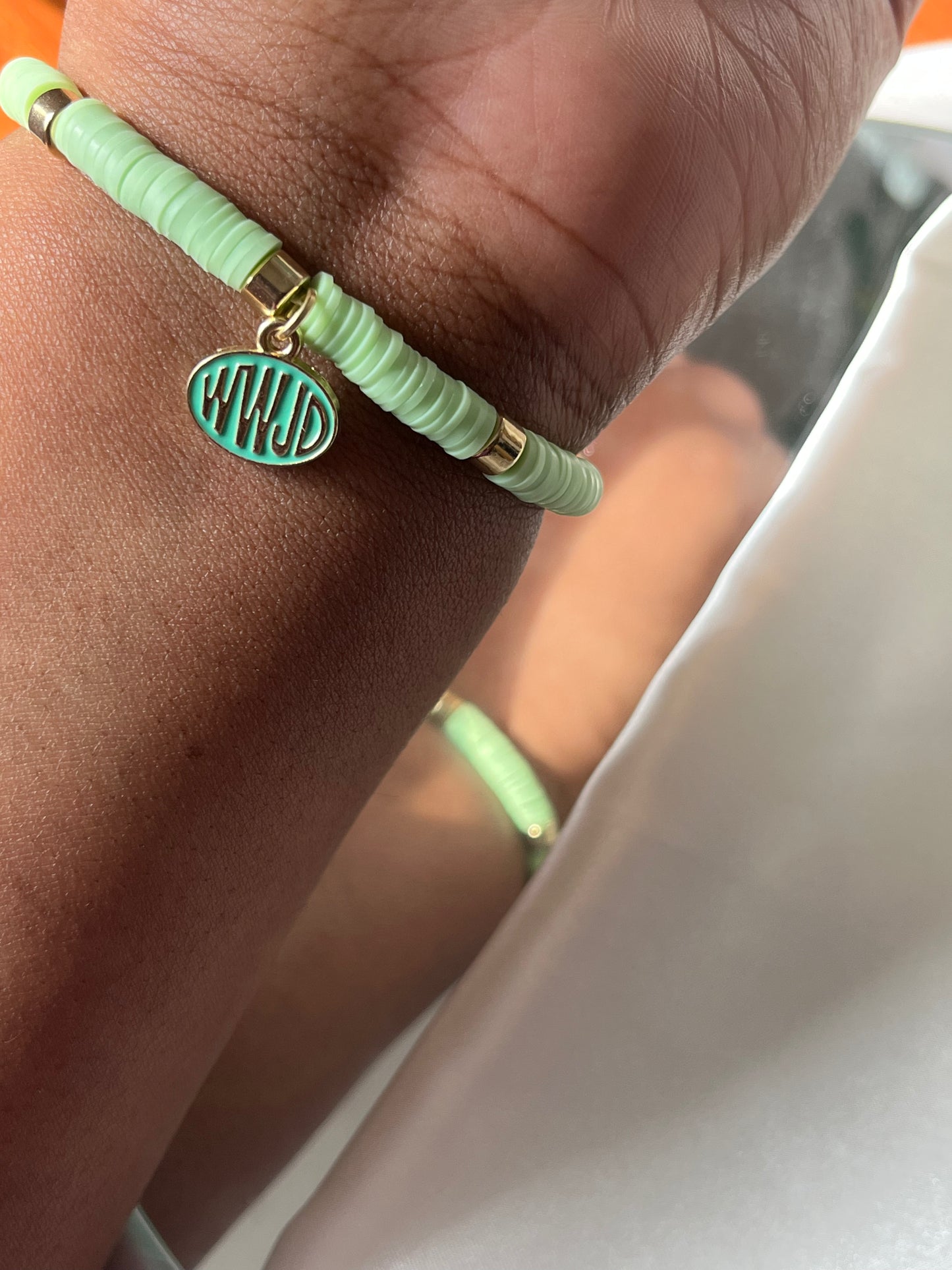 Mint Green WWJD Bracelet