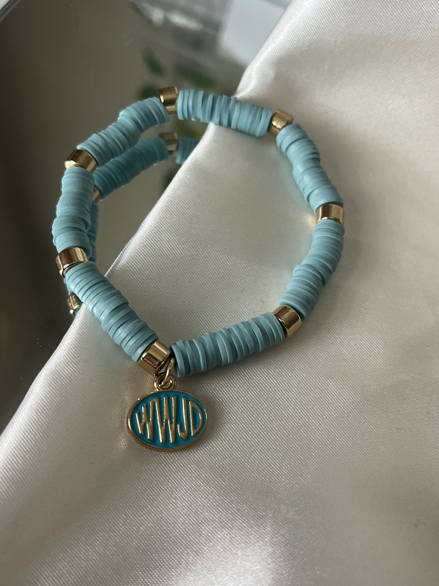 Sky Blue WWJD Bracelet