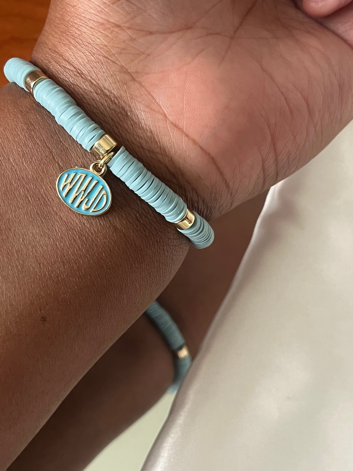 Sky Blue WWJD Bracelet