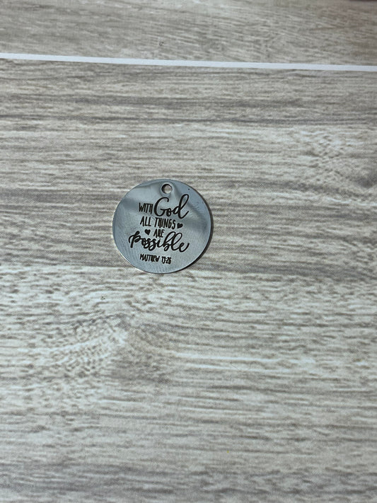 'Matthew 19:26' Scripture Charm