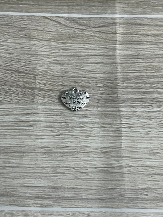 'Love you' Heart Charm
