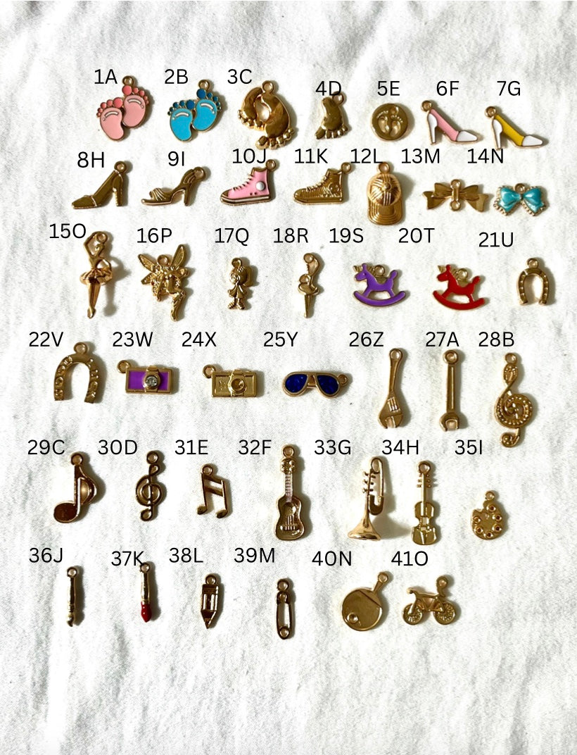 Girly and Hobbies Gold Charms