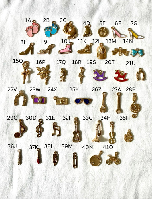 Girly and Hobbies Gold Charms